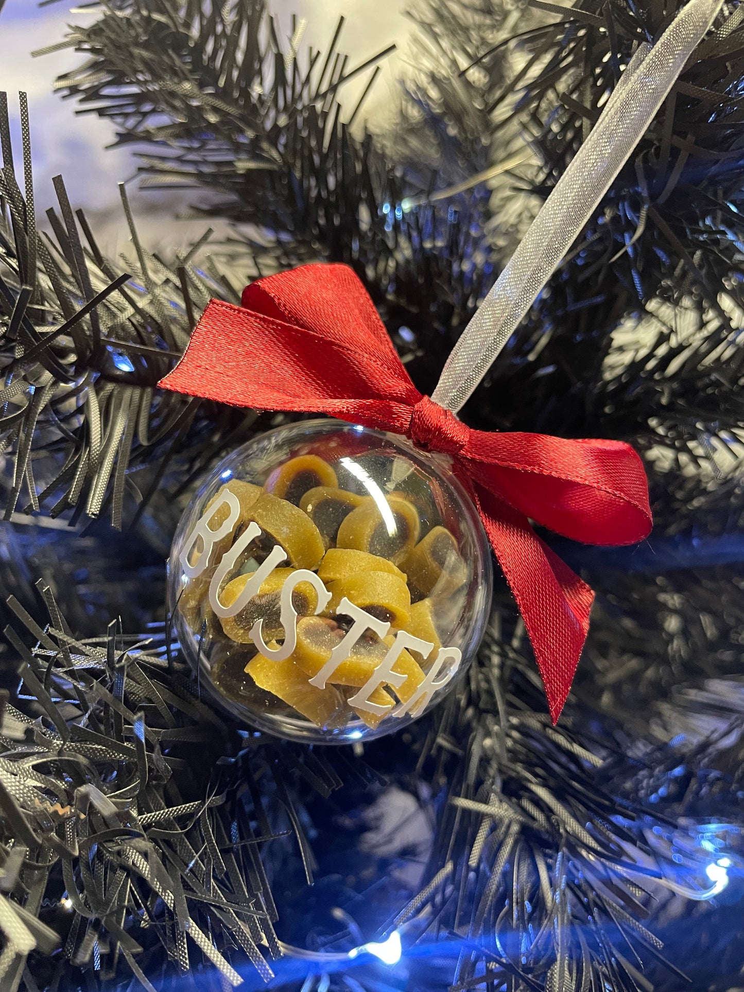 Personalised dog treat bauble
