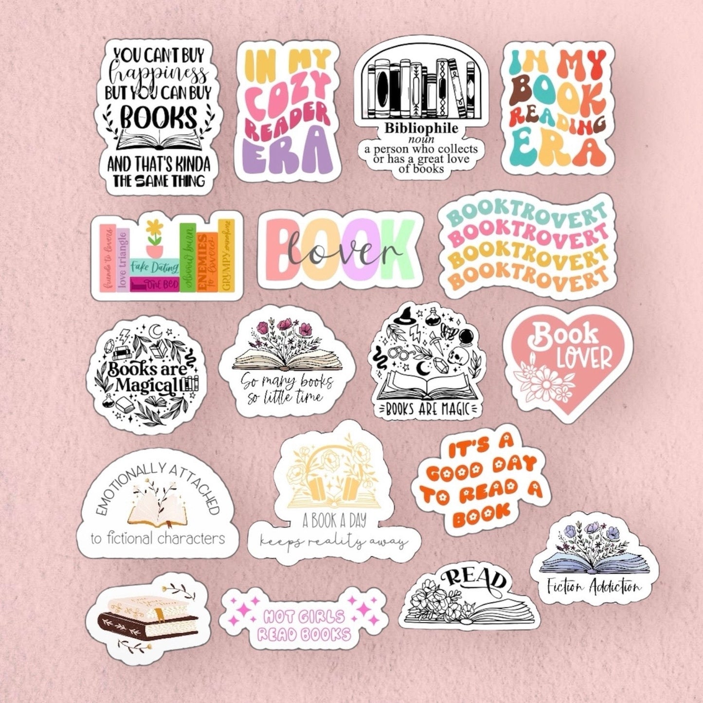 10pcs bookish stickers | random | funny stickers | kindle stickers