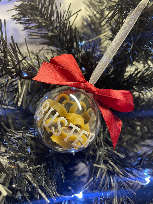 Personalised dog treat bauble