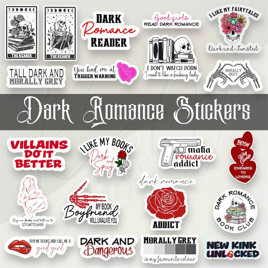 Dark Romance Stickers - Pack of 10