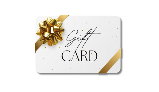 white gift card with gold ribbon and bow