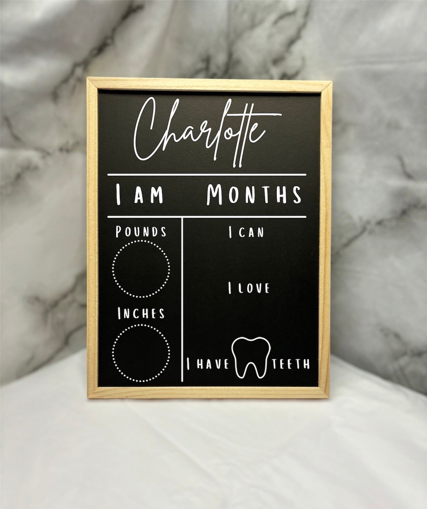 Baby Milestones Chalkboard with name