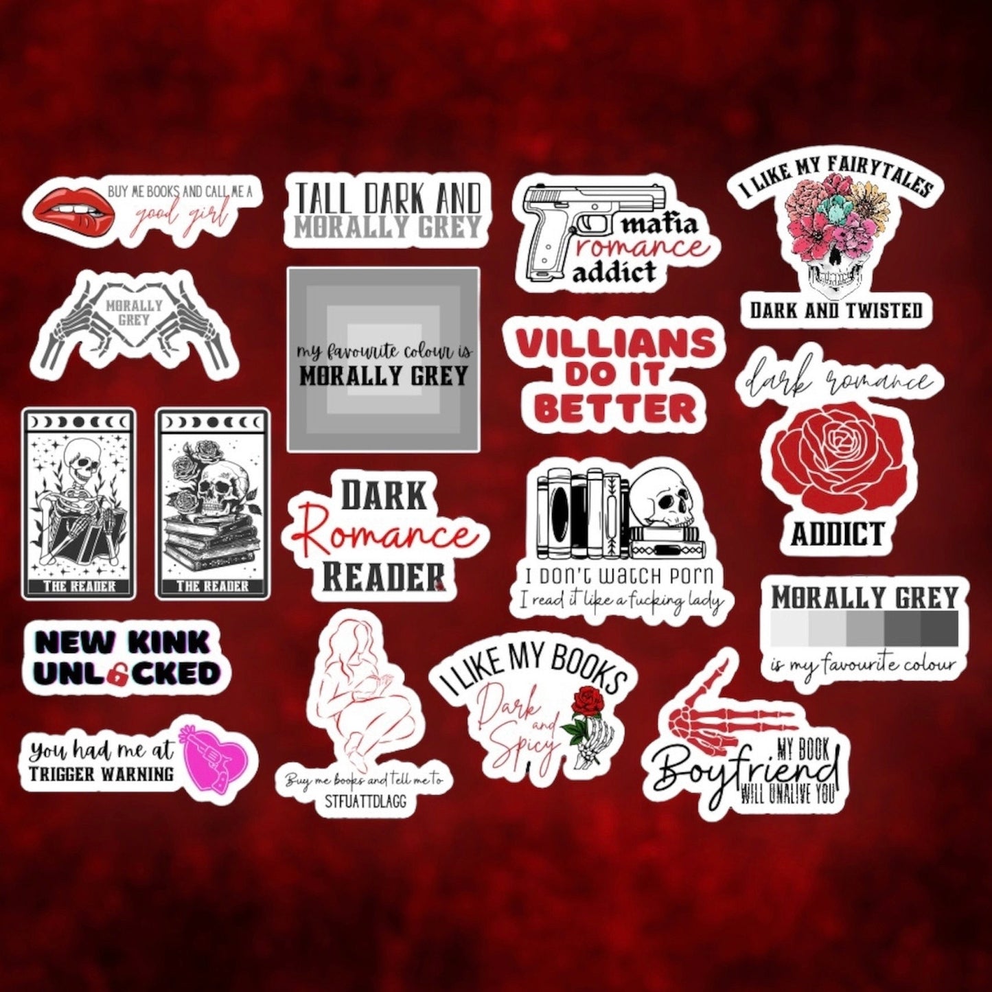 10pcs dark romance stickers | random | funny stickers | booktok | kindle stickers