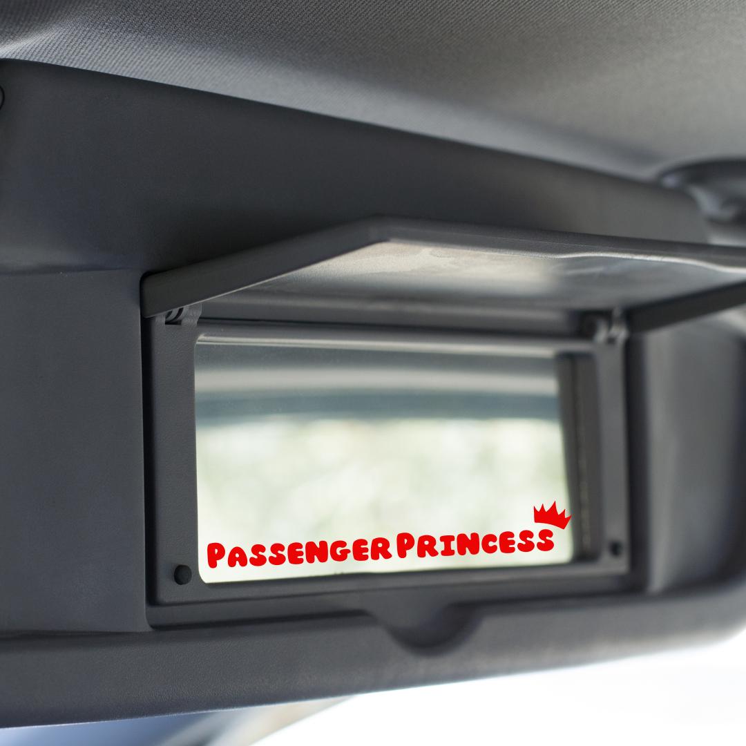 Passenger Princess Car Mirror decal | car vinyl | visor decal