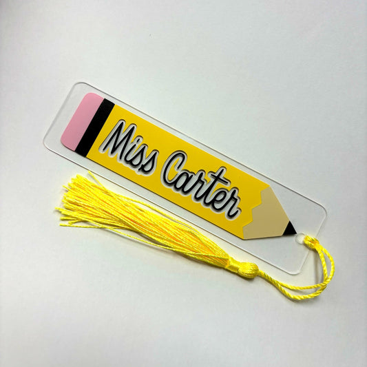 Personalised Teacher Bookmarks | Pencil teacher gift | End of term gift