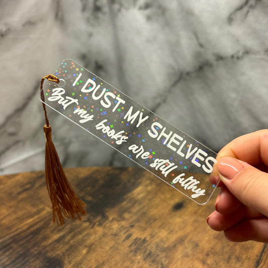 Holographic bookmark | Booktok | Funny Gift | Adult bookmark | Cowboy | To be continue | I dust my shelves but my books are still filthy