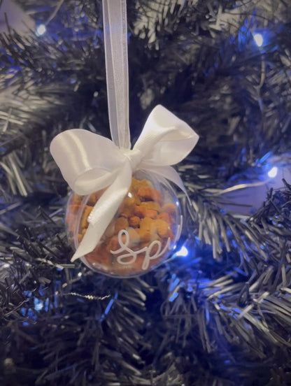 Personalised cat treat bauble